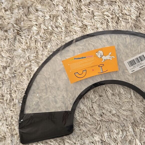 Adjustable Pet Recovery Cone Clear Black See Video Cat Dog Small Injury Surgery - Picture 11 of 15